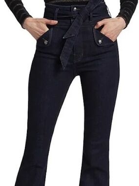 Veronica Beard Dark Blue High-Rise Jeans (belt not included)